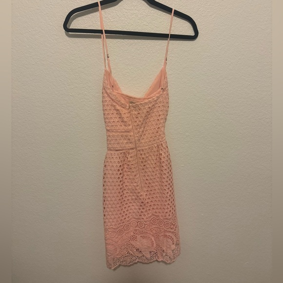 Abercrombie & Fitch Light Pink Lace V-Neck Dress - Picture 4 of 6